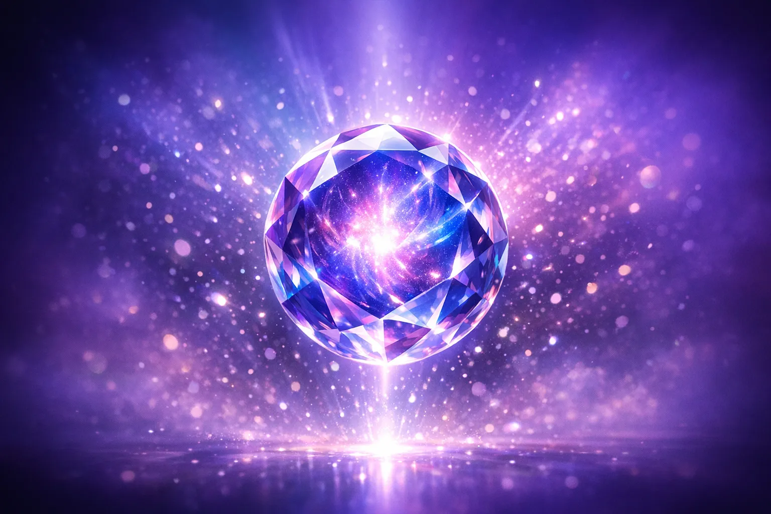 Glowing aura orb floating in a premium casino bonus card with soft rim light and gold particles